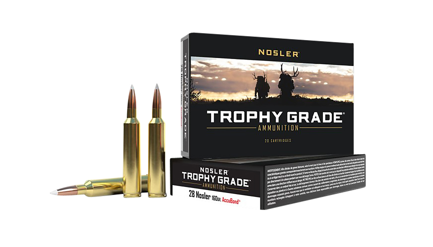 Nosler 60035 Trophy Grade 28Nosler 160gr Nosler AccuBond 20 Per Box/10 Case
