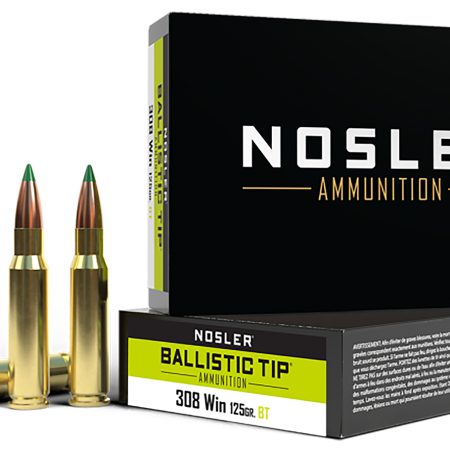 Nosler 40061 Ballistic Tip  308Win 125gr Spitzer Ballistic Tip 20 Per Box/10 Case