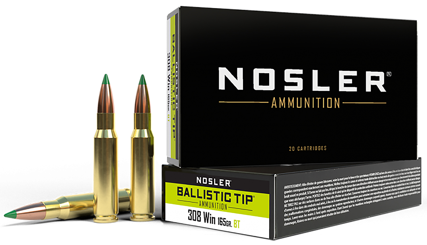 Nosler 40063 Ballistic Tip 308Win 165gr Spitzer Ballistic Tip 20 Per Box/10 Case