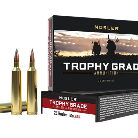 Nosler 60122 Trophy Grade Long-Range 26Nosler 142gr Nosler Spitzer AccuBond Long Range 20 Per Box/10 Case