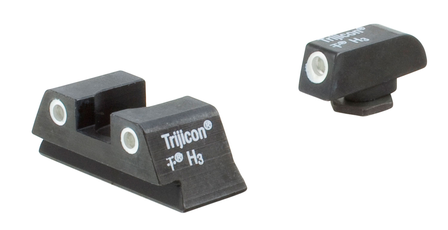 Trijicon 600777 Bright & Tough Night Sights Green/Tritium White Outline Front Sight-Green/Tritium White Outline Rear Sight Glock 42/43 Small Frame