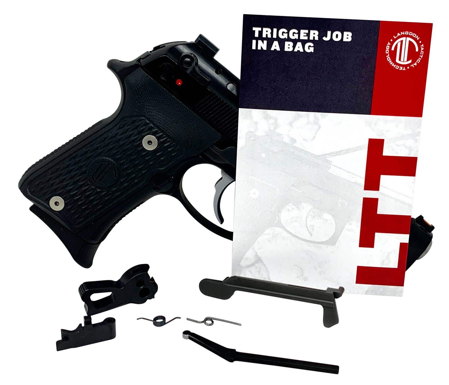 Langdon Tactical Tech LTTTJIBOP13 Trigger Job In A Bag Black Curved Fits Beretta 92/96/M9 not A1 Right Hand