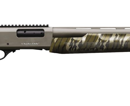 Charles Daly 930421 301 Turkey Full Size 20 Gauge Pump 3" 4+1 24" OD Green Cerakote Vent Rib Barrel & Aluminum Receiver w/Picatinny Rail, Mossy Oak Bottomland Synthetic Stock