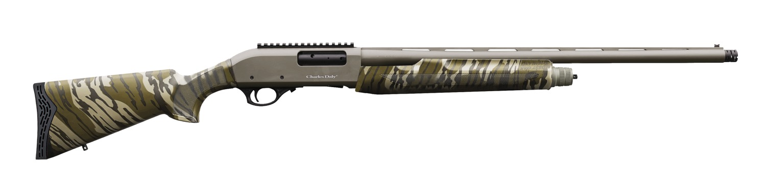 Charles Daly 930421 301 Turkey Full Size 20 Gauge Pump 3" 4+1 24" OD Green Cerakote Vent Rib Barrel & Aluminum Receiver w/Picatinny Rail, Mossy Oak Bottomland Synthetic Stock