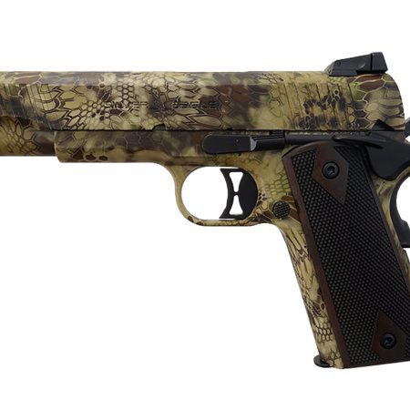 T R Imports 191145CM2 1911 45 ACP 7+1 KT Slide Camo, Walnut Grip