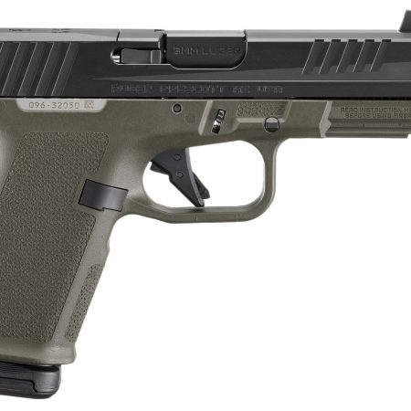 Ruger 19436 RXM 9mm Luger 15+1 4.50" Black FNC Nitride Threaded Barrel & Optic Ready/Serrated Slide, OD Green Polymer Frame w/Accessory Rail, Textured Grip, RMSc/RMR/DeltaPoint Pro Footprint