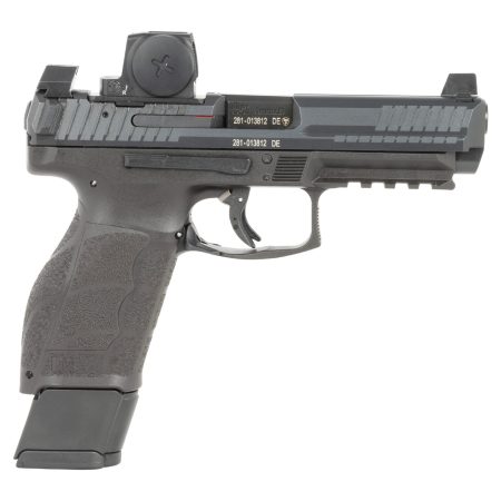 HK 81001350 VP9A1 F w/Optic 9mm Luger 20+1 4.53" Black Barrel & Steel Serrated w/Optic Slide, Black Polymer Frame w/Picatinny Rail, Textured Grip, Vortex CCW