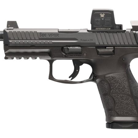 HK 81001368 VP9A1 K Tactical w/Optic 9mm Luger 10+1 4.70" Black Threaded Barrel, Black Steel Serrated w/Optic Slide, Black Polymer Frame w/Picatinny Rail, Textured Grip, Vortex CCW
