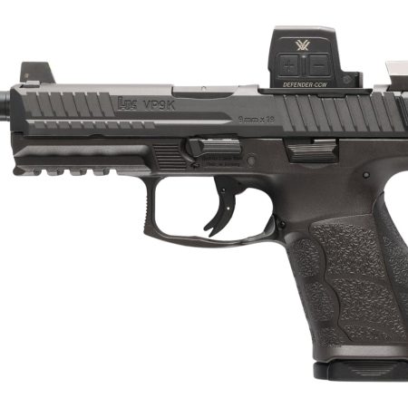 HK 81001367 VP9A1 K Tactical w/Optic 9mm Luger 15+1 4.70" Black Threaded Barrel, Black Steel Serrated w/Optic Slide, Black Polymer Frame w/Picatinny Rail, Textured Grip, Vortex CCW