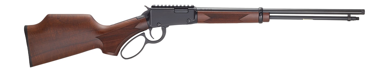 Henry H001PGC22 Bandit 22 S/L/LR 15/17/21+1 18.50" Blued Threaded Barrel, Black Aluminum Receiver w/Picatinny Rail, American Walnut Monte Carlo Stock