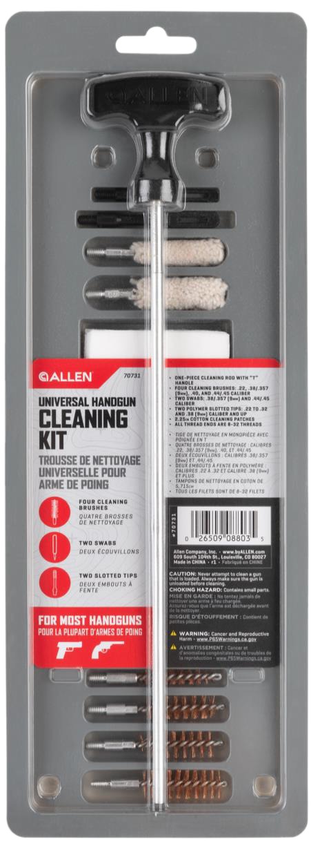 ALLEN 70731 BASIC HANDGUN CLEANING KIT 22-45