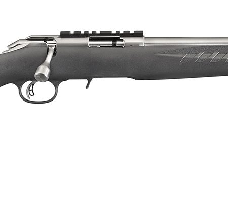Ruger 8351 American Rimfire Full Size 22 LR 10+1 18" Satin Stainless Steel Threaded Barrel & Receiver w/Scope Rail, Black Fixed Synthetic Stock, Right Hand