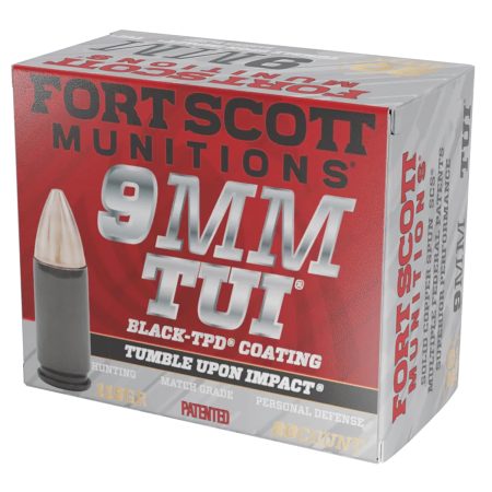 Fort Scott Munitions 9MM115SCVTPD Tumble Upon Impact (TUI)  9mmLuger 115gr Solid Copper Spun 20 Per Box/25 Case *TPD-9 Coated