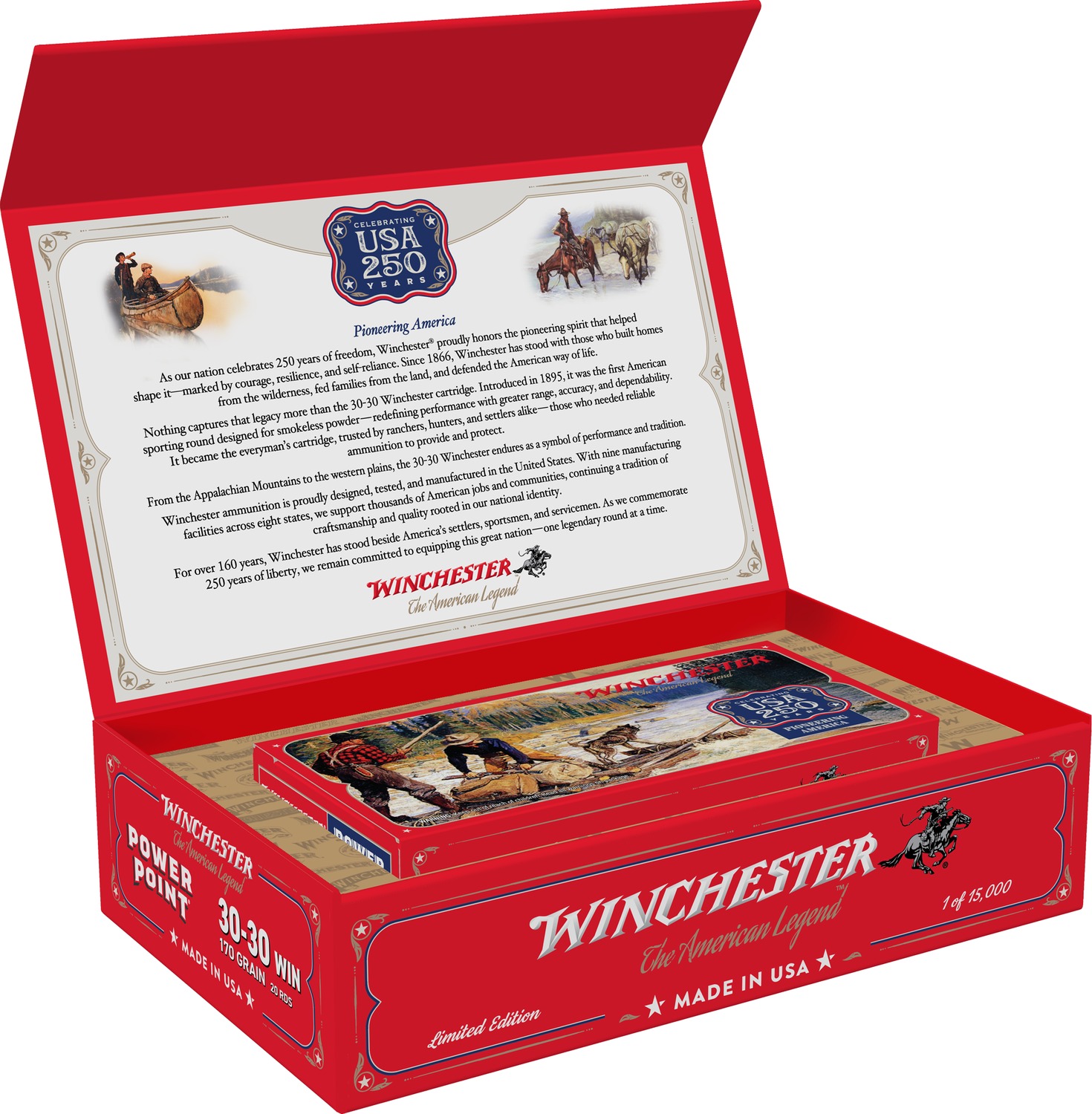 Winchester Ammo X3030250 USA 250th Commemorative Box Series 30-30Win 170gr Power Point 20 Per Box/6 Case