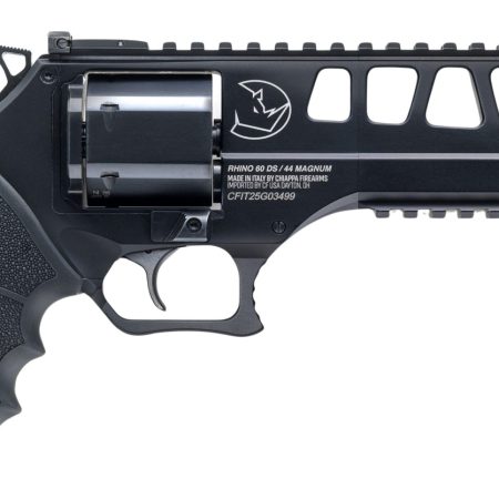 Chiappa Firearms 340350 Rhino 60DS L Frame 44 Mag 6 Shot 6" Black Steel Barrel & Cylinder, Black Alloy Frame, Black Hogue Rubber Grip