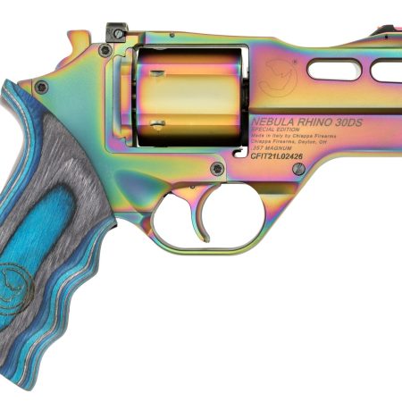 Chiappa Firearms 340354 Rhino 30DS 357 Mag 6 Shot 3" Nebula PVD Steel Barrel & Cylinder, Nebula PVD Alloy Frame, Blue Laminate Grip