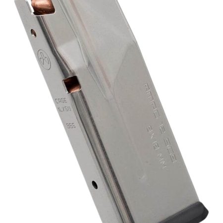Magpul MAG1488SST AMAG  12rd 9mm Fits Sig P365 Silver Stainless Steel