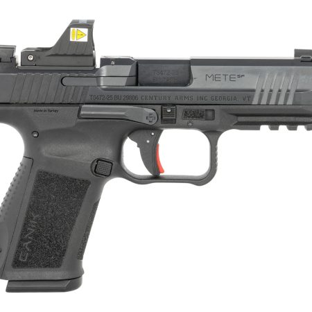 Canik HG5637OSVN Mete SF One Series w/Optic 9mm Luger 15+1 4.19" Black Barrel, Black Nitride Steel Serrated w/Optic Slide, Black Polymer Frame w/Beavertail & Picatinny Rail, Interchangeable Backstrap