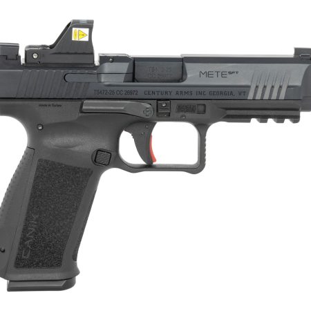 Canik HG6595OSVN Mete SFT One Series w/Optic 9mm Luger 18+1 4.46" Black Barrel, Black Nitride Steel Serrated w/Optic Slide, Black Polymer Frame w/Beavertail & Picatinny Rail, Interchangeable Backstrap