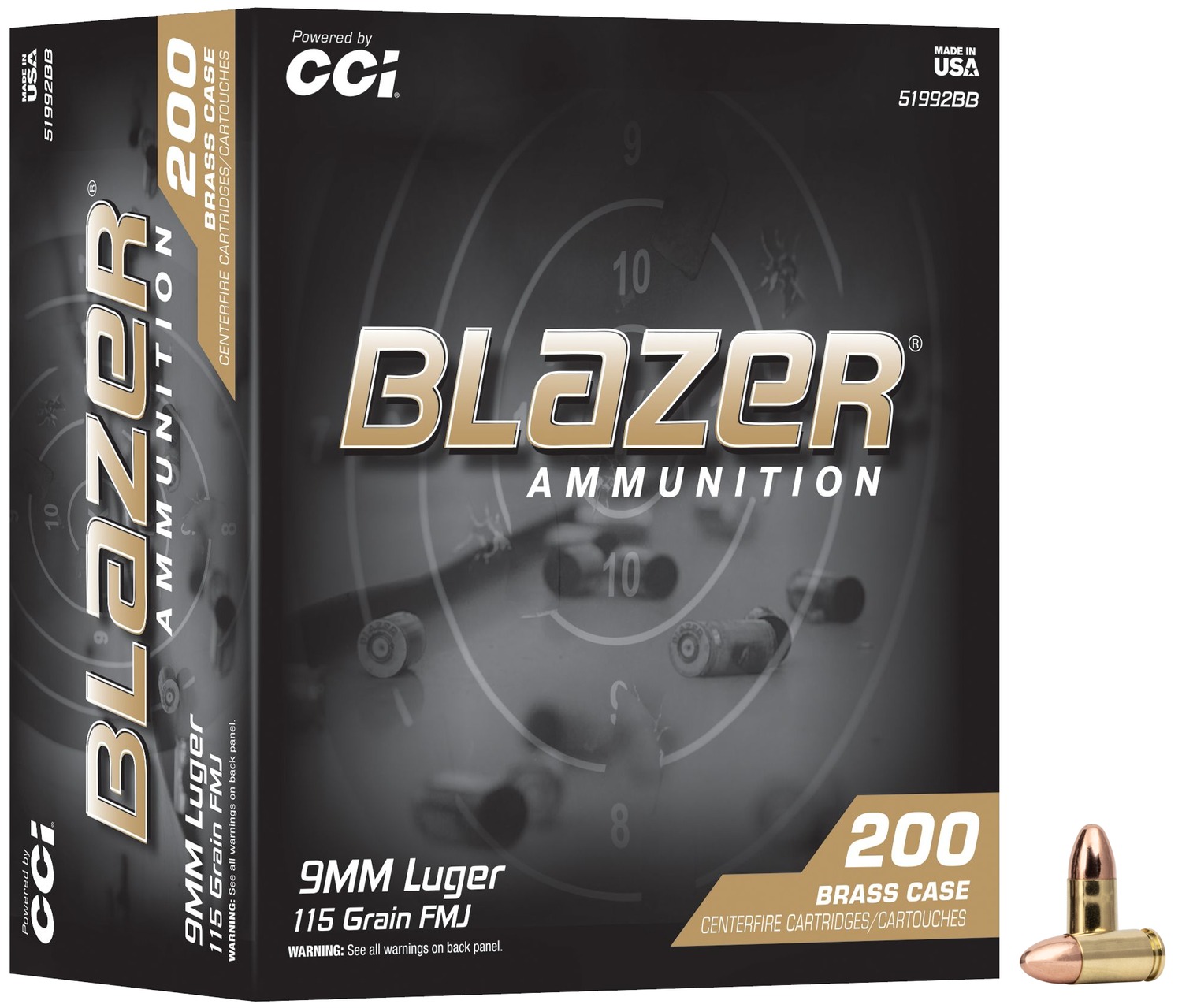 CCI 51992BB BLAZER BRASS 9MM 115GR