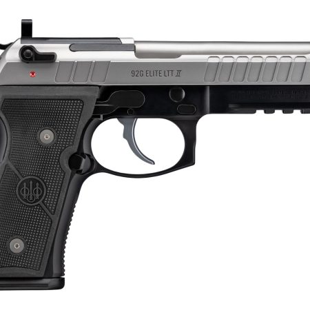 Beretta USA J92ELITE2G15 92G Elite LTT II Full Size Frame 9mm Luger 15+1 4.70" Inox Combat Target Crown Barrel, Inox Stainless Steel Optic Ready/Serrated Slide, Black Aluminum Frame w/Beavertail & Pic