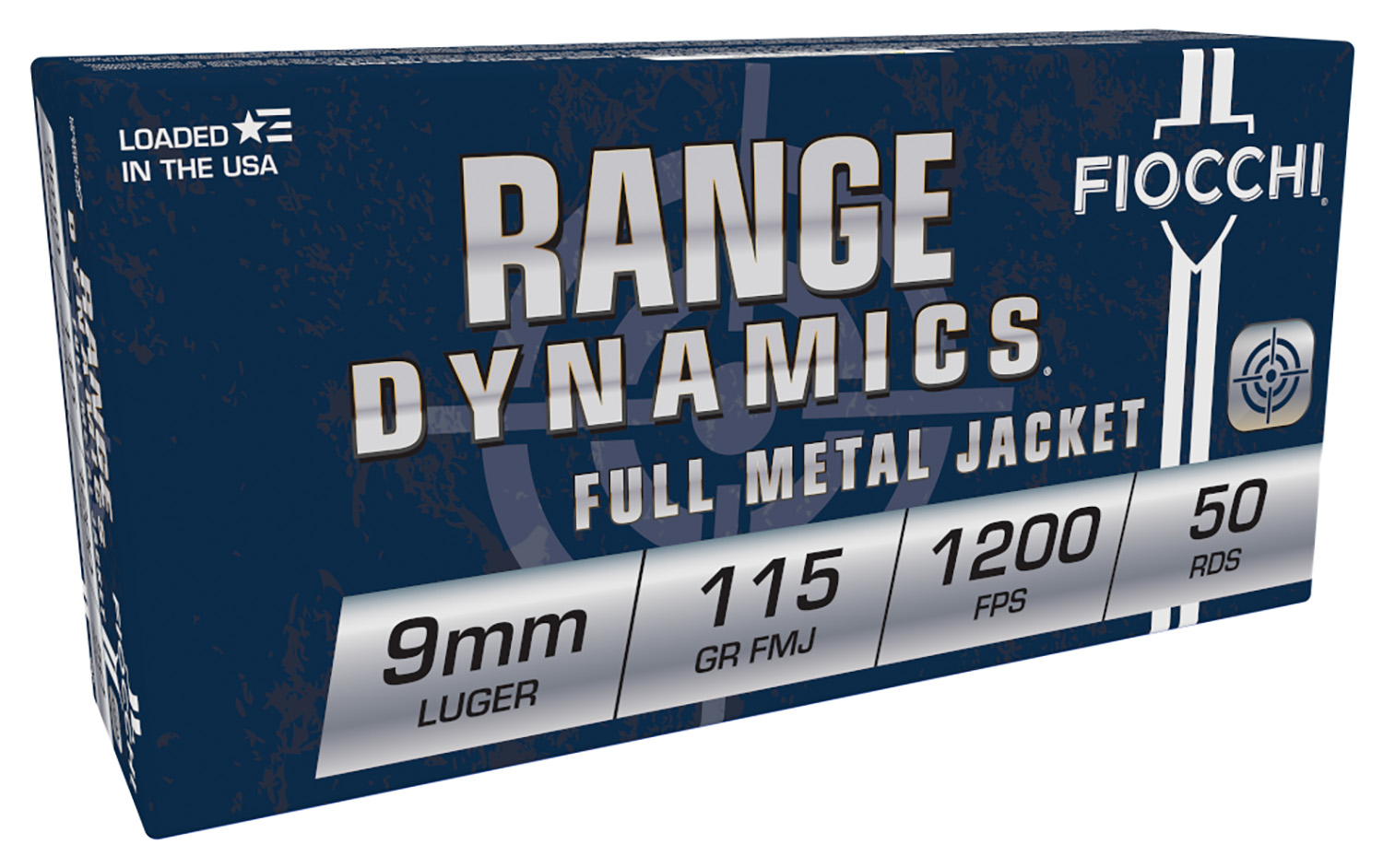 Fiocchi 9AP Range Dynamics 9mmLuger 115gr Full Metal Jacket 50 Per Box/20 Case