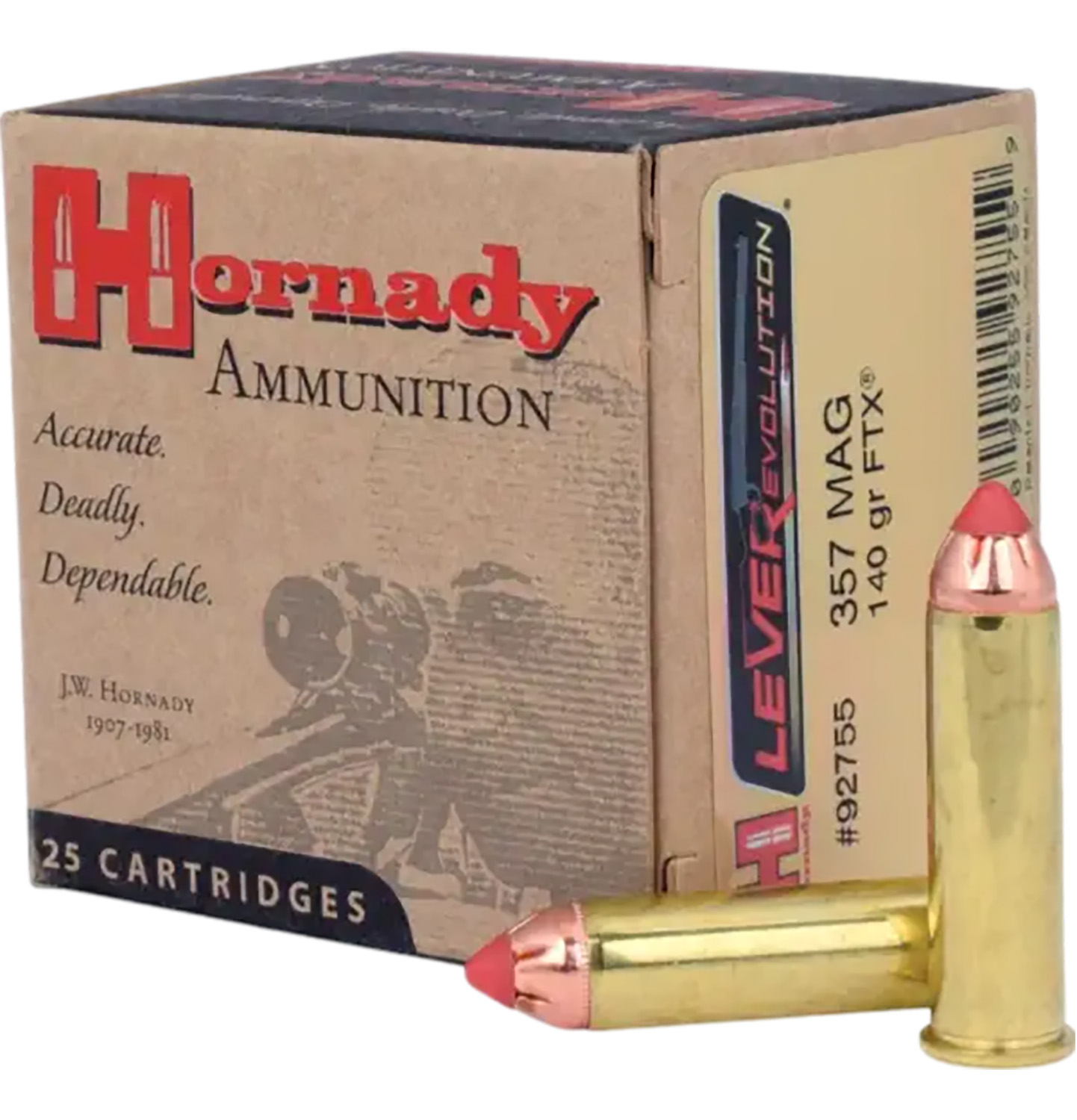 Hornady 92755 LEVERevolution 357Mag 140gr Hornady Flex Tip eXpanding 25 Per Box