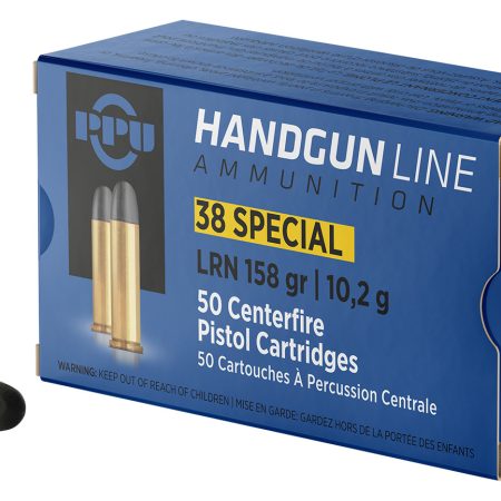 PPU PPH38SL Handgun  38Special 158gr Lead Round Nose 50 Per Box/10 Case