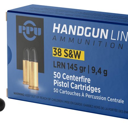 PPU PPH38SW Handgun  38S&W 145gr Lead Round Nose 50 Per Box/20 Case