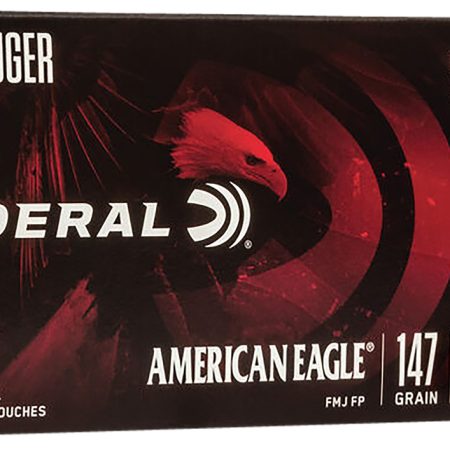 Federal AE9FP American Eagle Handgun 9mmLuger 147gr Full Metal Jacket Flat Point 50 Per Box/20 Case