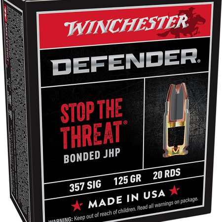 Winchester Ammo S357SPDB Defender  357Sig 125gr Bonded Jacket Hollow Point 20 Per Box/10 Case