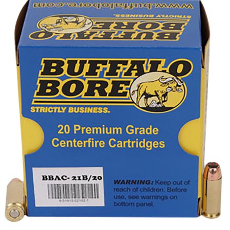 Buffalo Bore Ammunition 21B20 Heavy Strictly Business 10mmAuto 180gr Jacket Hollow Point 20 Per Box/12 Case