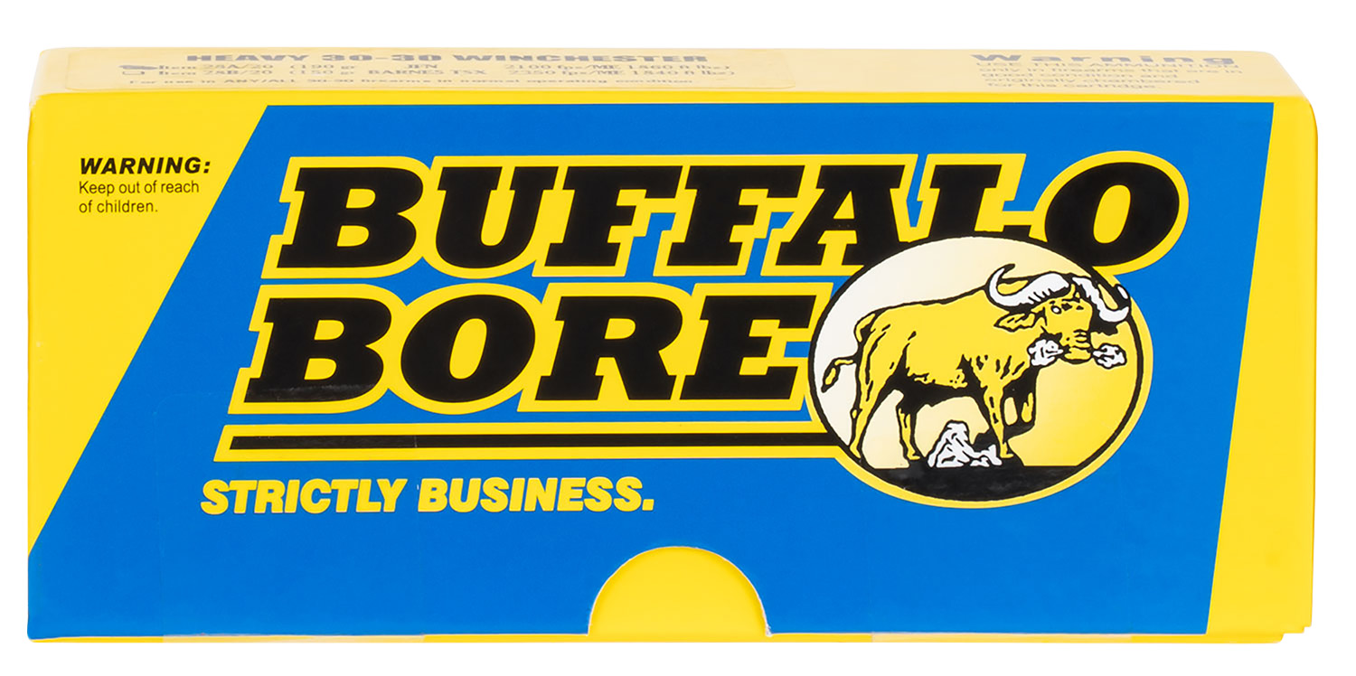 Buffalo Bore Ammunition 24L20 Outdoorsman Strictly Business 9mmLuger 147gr Hard Cast Flat Nose 20 Per Box/12 Case