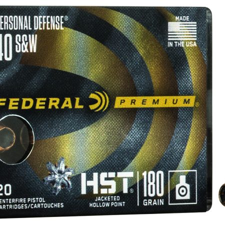 Federal P40HST1S Premium Personal Defense 40S&W 180gr HST Jacketed Hollow Point 20 Per Box/10 Case
