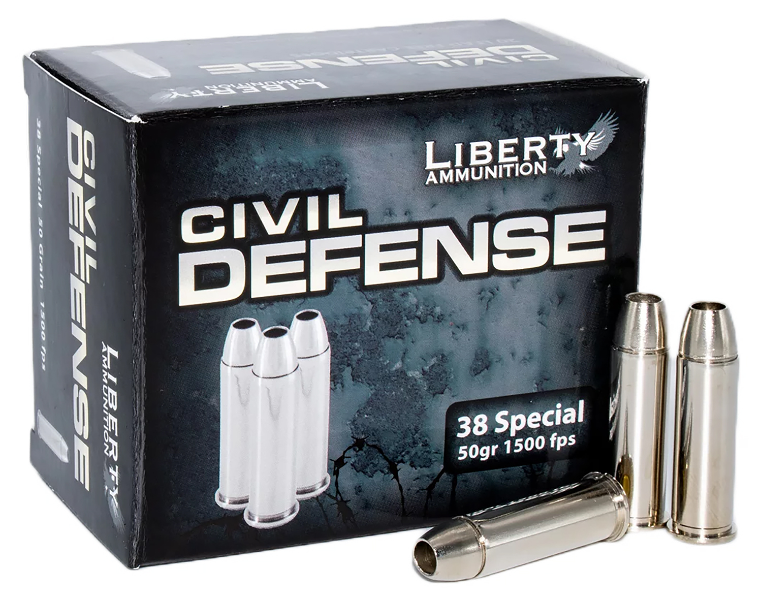 Liberty Ammunition LACD38025 Civil Defense 38Special 50gr Lead Free Fragmenting Hollow Point 20 Per Box/50 Case