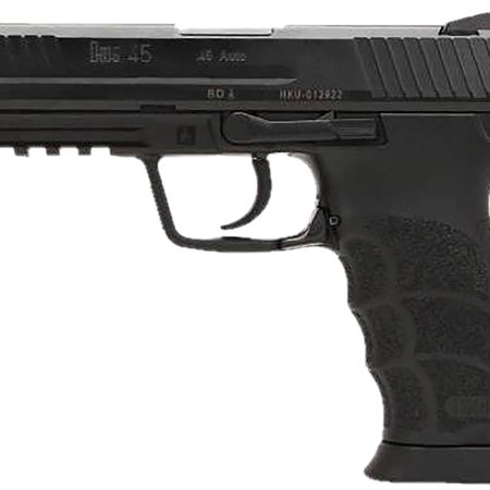 HK 81001114 HK45 V7 LEM .45 ACP DAO 10+1 4.46" Black Polygonal Rifled Barrel, Black Cerakote Serrated Steel Slide, Black Polymer Frame w/Picatinny Rail, Ambidextrous